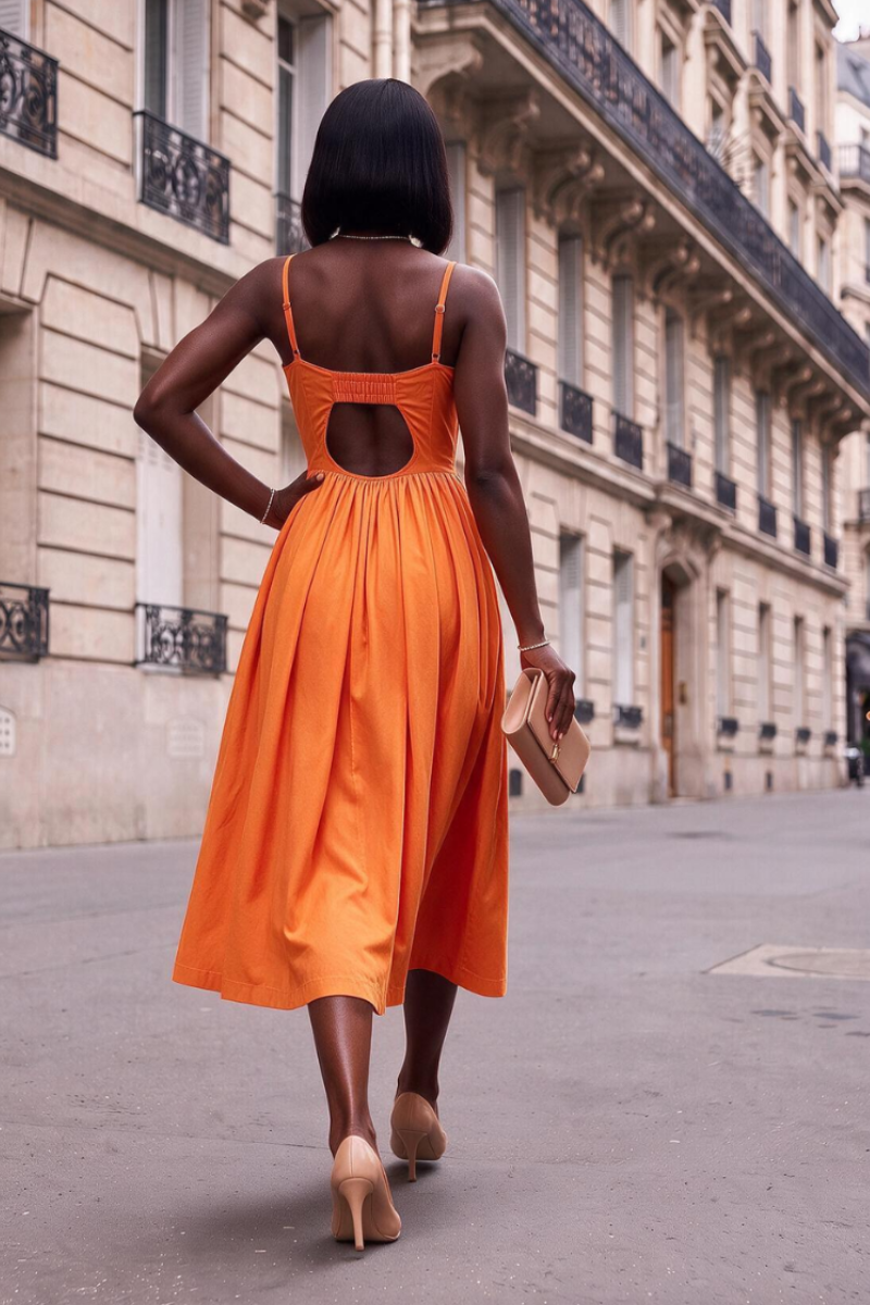 The Aurora Pleated Midi Dress