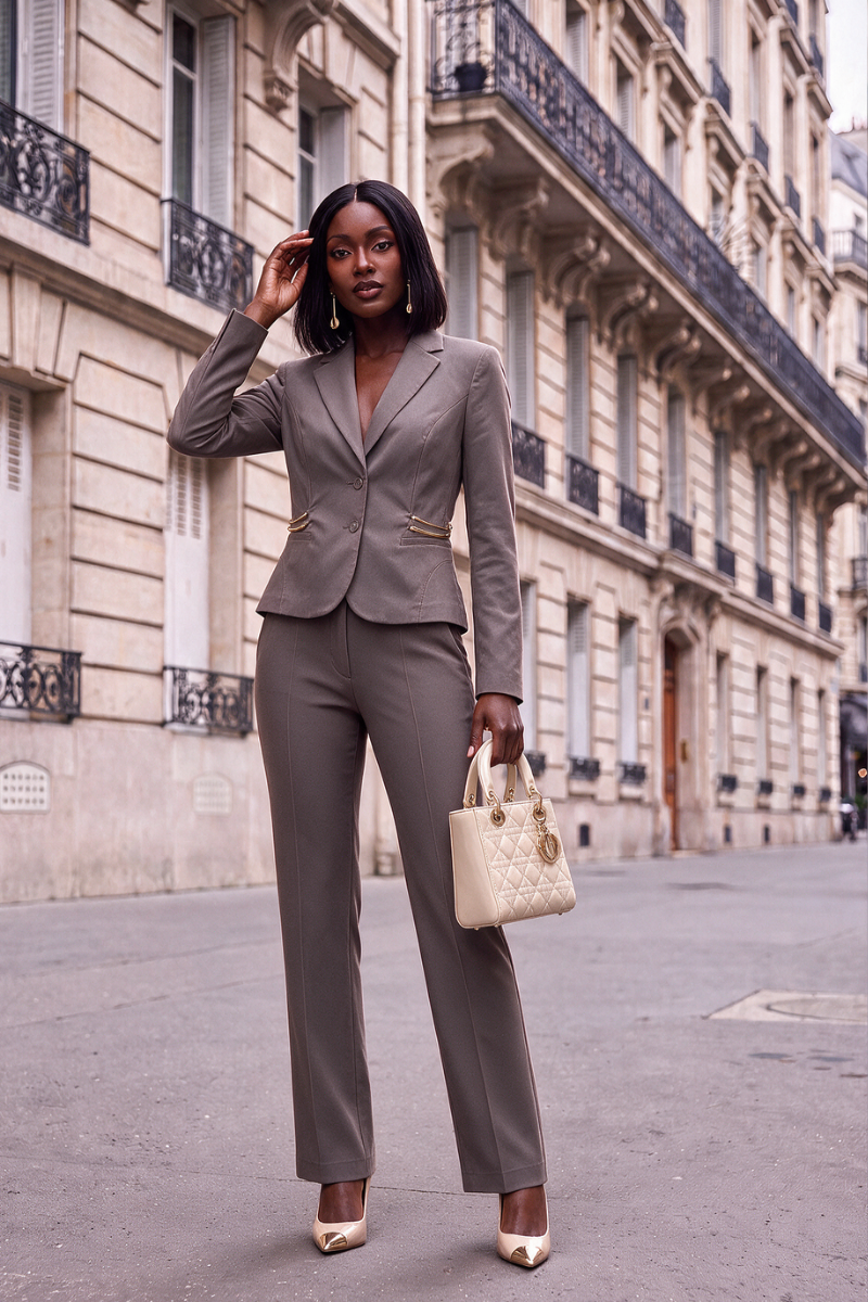 The Avenue Montaigne Taupe Suit