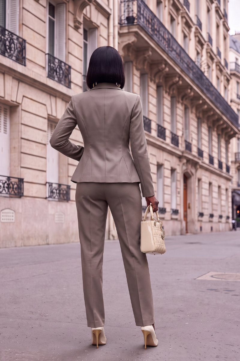 The Avenue Montaigne Taupe Suit